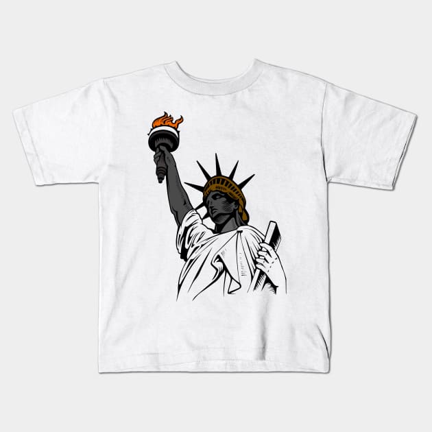 Statue of liberty Kids T-Shirt by Right-Fit27